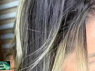 Curious how this mature blonde slut handles BBC first time?
