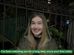 Comatozze rams huge cock into fan's tight pussy