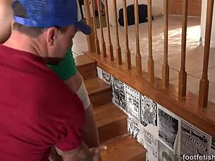 goldie glides feet on cock before blonde titty fuck