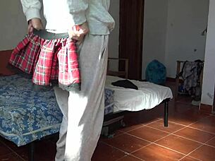 i caught my 18yo sissy jerking on my panties!