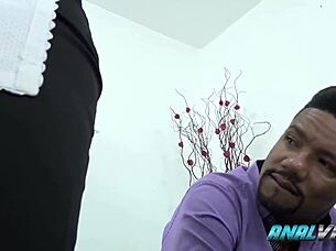 Big ass tattooed maid Elisa Sanches takes DP and swallows cum