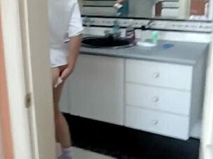 my hairy pussy overflows with huge cumshot from monster cock so delicious