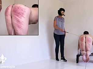 Part two delivers harsh caning to punished slave