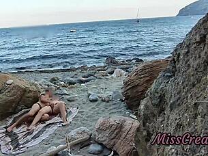 flashing pussy on public beach leads to risky squirt help