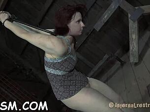 gagged bitch punished hard in garage 😈🔒💦