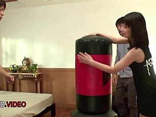 milf nao mizuki's wild threesome: hardcore pounding and sensual blowjobs