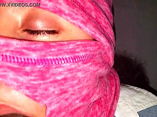 Blindfolded latina slurps sloppy bbc pov spy cam