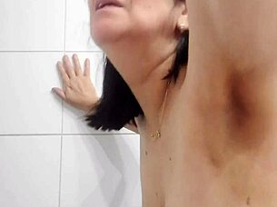 bbw latina milf wife teases huge natural tits solo first time