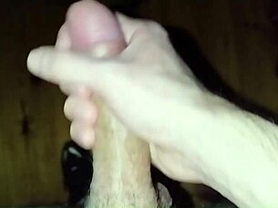 Fresh 18yo strokes huge cock to massive cum explosion