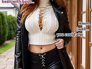 redhead escapes friendzone leather domination jerk off ai dream part 1