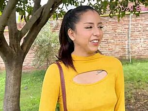 shy petite latina 18+ leaves home for first wild fuck