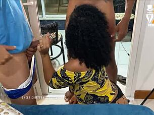 Baiano filmmaker introduces hot lawyer to amateur threesome debut