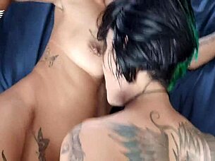 Hot spying neighbor balcony threesome action