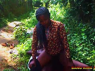 Petite Ebony Milf Succumbs To Big Cock Outdoor Passion