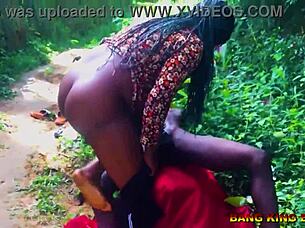 Petite Ebony Milf Succumbs To Big Cock Outdoor Passion