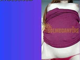 pregnant redhead masturbates with dildo before husband arrives