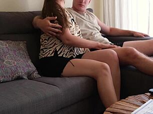 Loving couple sensual tit sucking passionate sex!