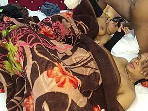 Sharing My Pregnant Girlfriend for Hot Desi Threesome Creampie Fuck