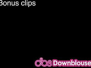 petite tattooed blonde babe stripteases downblouse big tits panties 🔥💃