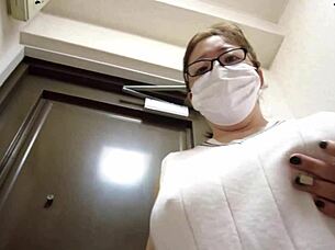 asian milf bride masturbates at entrance