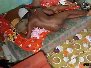 ebony queen gets fucked hard doggystyle 😍 big tits bouncing amateur ride 🔥