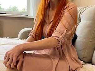 Real Wife Cheats: Petite Redhead Fucks Boss in Kitchen While Hubby Waits