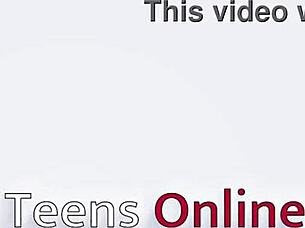 Submissive teen swallows deep cum then laps from bowl homemade