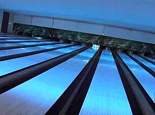 thai teen sucks boyfriend's monster cock post-bowling