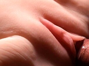 Smooth shaved pussy takes double toy penetration deep