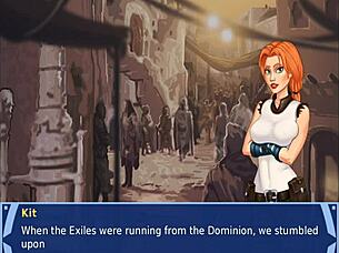 orange trainer dances with tits and ass handjob