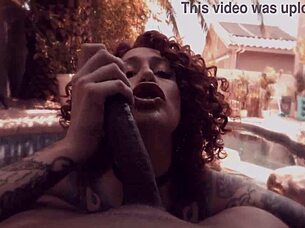 olivia gardens pounded rough by monster bbc at poolside