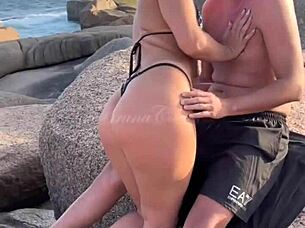 WATCH MY CUCK HUBBY AT NUDIST BEACH AS I BAREBACK FUCK!