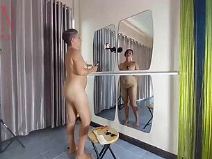 nudist hairdresser regina noir cuts hair fully naked