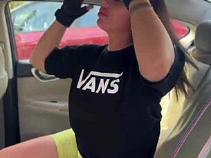 Hot milf craves public car creampie orgasm full vid