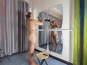 nudist hairdresser regina noir cuts hair fully naked