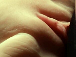 Smooth shaved pussy takes double toy penetration deep