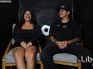 tattooed big tits babe gloryholed hard before cuck