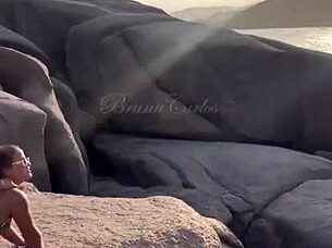 WATCH MY CUCK HUBBY AT NUDIST BEACH AS I BAREBACK FUCK!