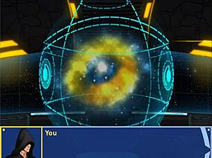 orange trainer dances with tits and ass handjob