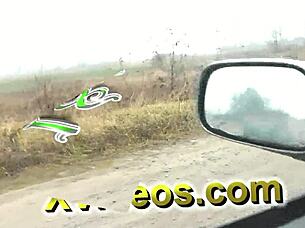 Blonde Milf Thrills in Public Taxi Pussy Exposure