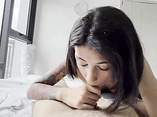 Co-Worker Blonde Blowjob Swallows Huge Cum Load