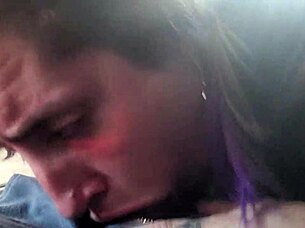 angry blonde slut deepthroats stranger on public bus