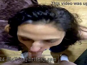 Britney Deepthroats Big Cock Swallows Facial Cumshot