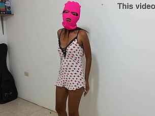 Brunette slut seduces stud invites raw condomless dorm domination sex!