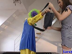 Clown pounds bizarre british milf's pussy?