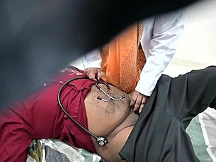 doctor assists indian patient climax during hospital checkup