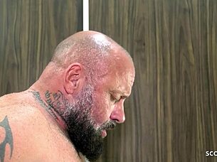German Teen Seduces Friend For Old Cock Bathroom Suck