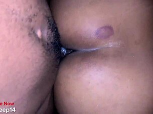 Ebony babe creams on massive bbc pounding