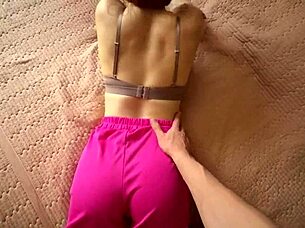Girlfriend orgasms three times riding huge cock in homemade creampie