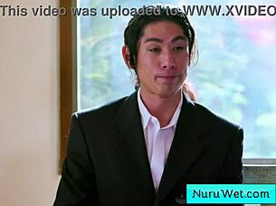 sexy big tit blonde lauren phillips demos nuru massage on david lee